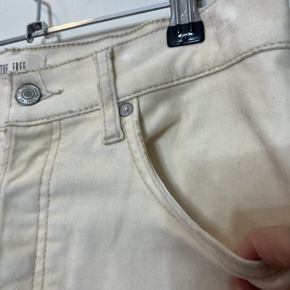 Free People We The Free Stella Velvet Pants Women’s Size 2 White High Rise - Picture 14 of 16